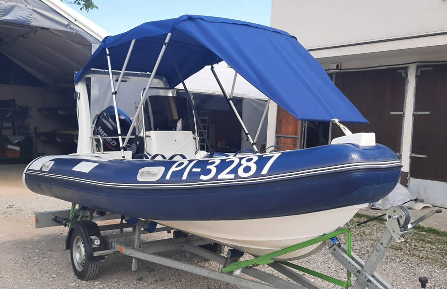Bimini-Top mit abnehmbarer Frontverlängerung