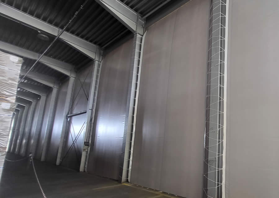 Industrieller Hallenvorhangverschluss, Schiebeplanen