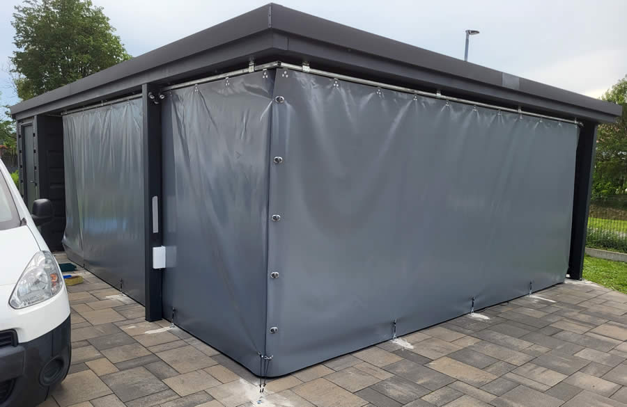 ponjava za zapiranje zaprtje garaž nadstreškov toplarjev kozolcev in drugih odprtih objektov