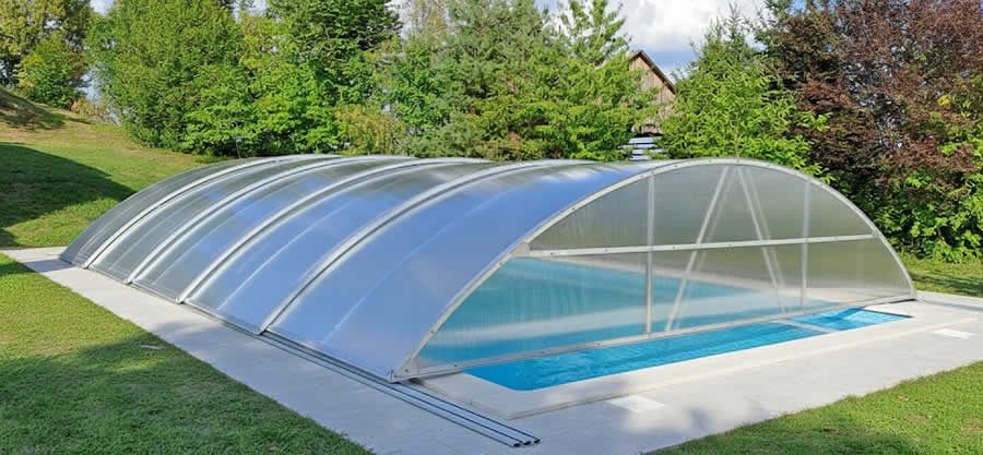 bazenske strehe, pomična streha za bazen